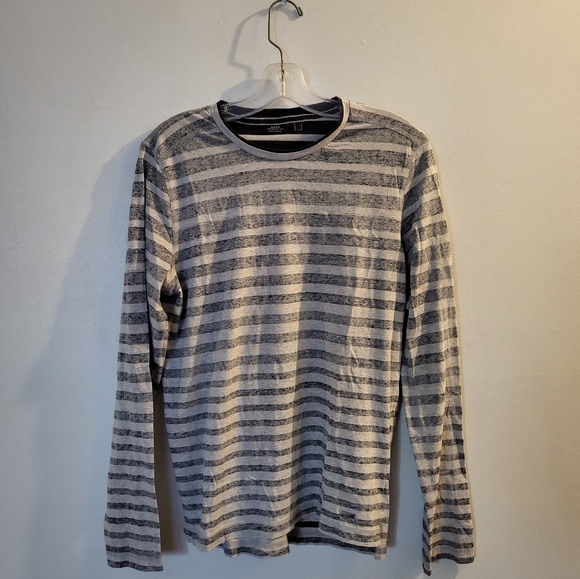 Mexx Metropolitan Grey & White Striped Long Sleeve T-Shirt | Size Medium - Picture 5 of 5